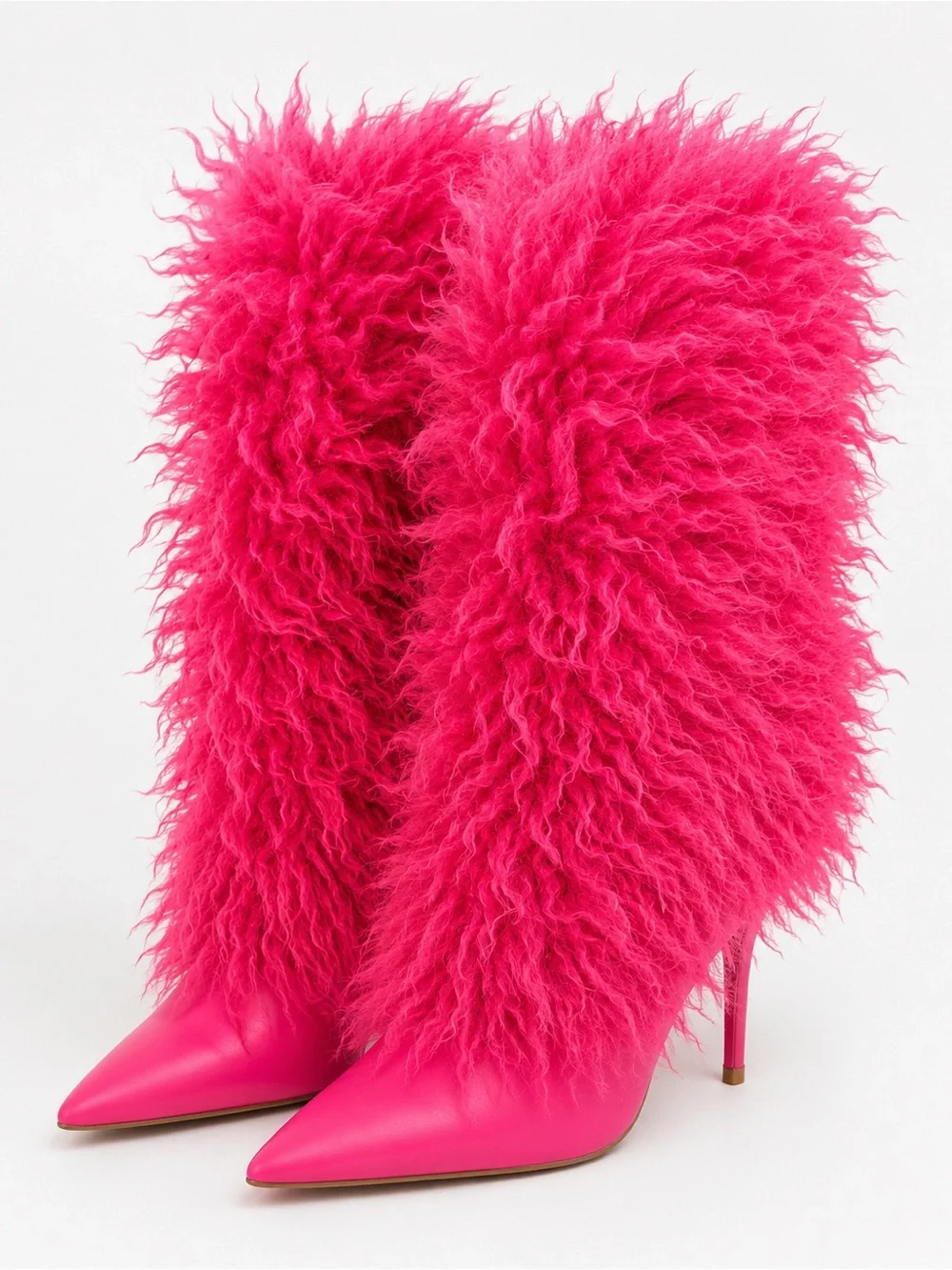 Fuchsia Faux-Fur Knee-High Boots - Women